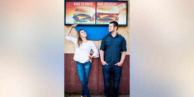 The photographer said the quirky location made perfect sense after hearing the couple's story.