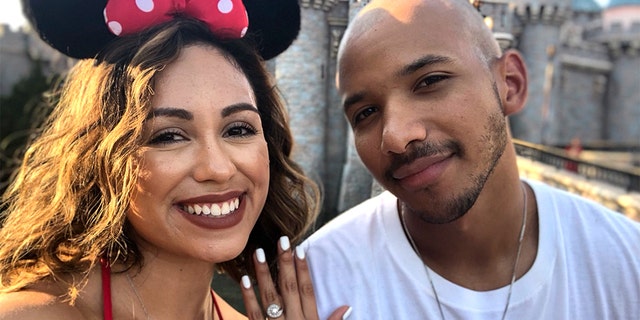 The pair got engaged at Disneyland and their pictures are going viral.