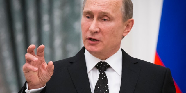 Nov. 2015: Russian President Vladimir Putin at a press conference.