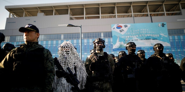 south korea olympic drills