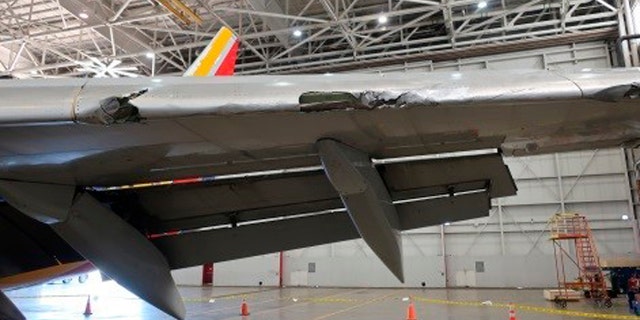 The NTSB shared a photo of "significant" damage caused to the left wing of the aircraft.