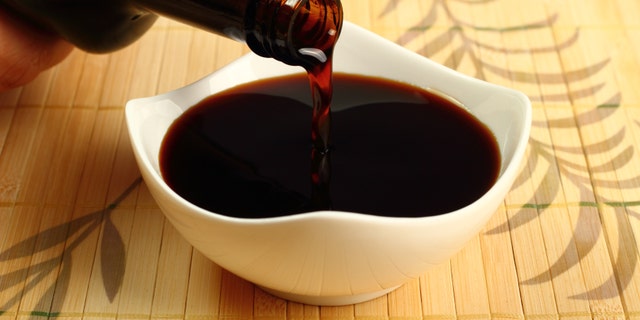 Pouring Soy Sauce into bowl