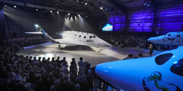 Virgin Spaceship Unity is unveiled in Mojave, California, Friday Feb. 19, 2016.