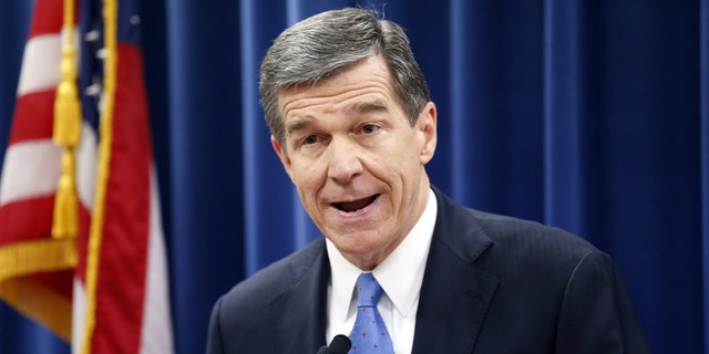 Dec. 15, 2016: Governor-elect Roy Cooper holds a press conference to complain about efforts by Republicans to cut the power of the Governor's office during the special session of the General Assembly that is going on a few blocks away.