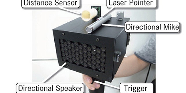 A view of the prototype speech jammer gun.