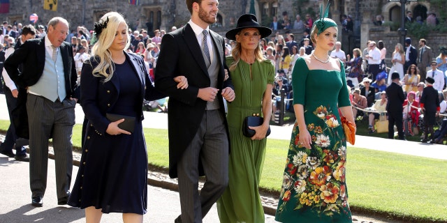 The Spencer family makes their way into St. Georges Chapel for the royal wedding ceremony on Saturday, May 19.