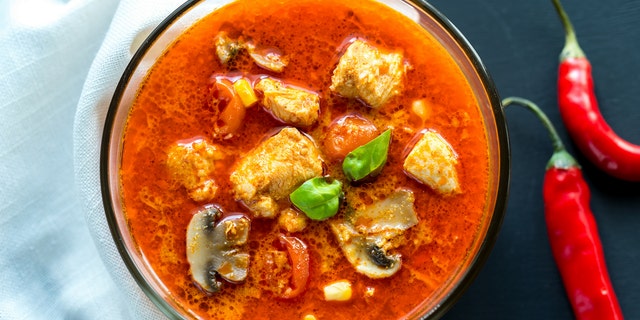 Thai red chicken curry