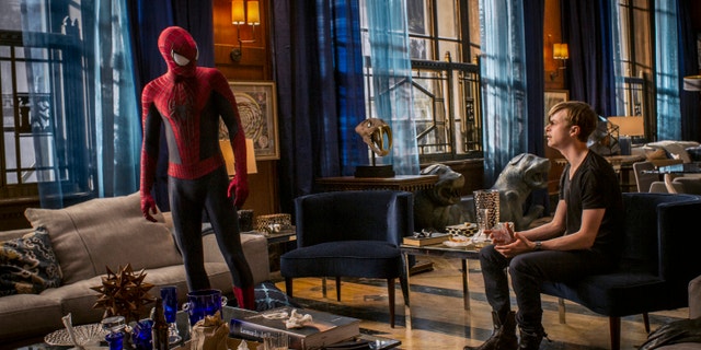Andrew Garfield and Dane DeHaan in "The Amazing Spider-Man 2."