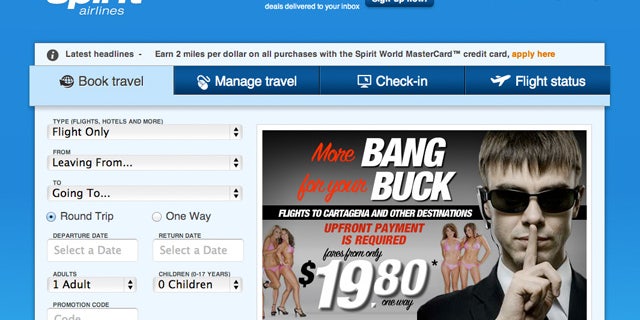 Spirit Airlines is advertising cheap, one-way flights to Colombia by lampooning the Secret Security prositution scandal.