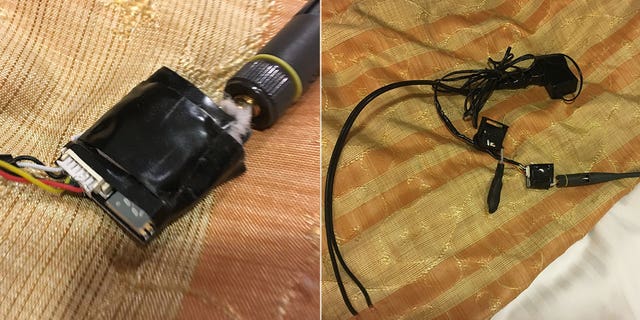 The family says they found the device hidden behind their cabin's TV, along with what appeared to be an antenna.