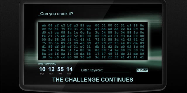 Potential recruits are faced with the grid of numbers and letters and pitted against a timer.