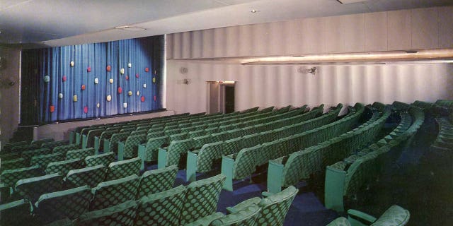 The S.S. United States housed a theater, among other leisure and recreational spaces.