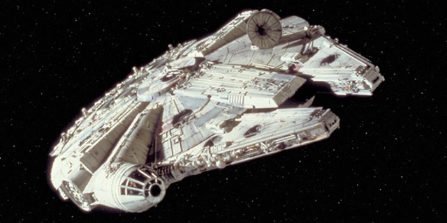 The Millennium Falcon in "Star Wars Episode IV: A New Hope."