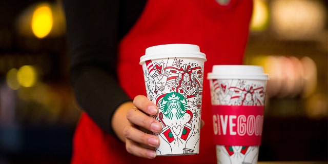 Starbucks released their new holiday cups today, featuring a color-in design