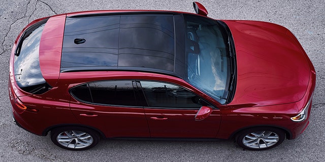 This is what the Stelvio's sunroof looks like when it's closed.