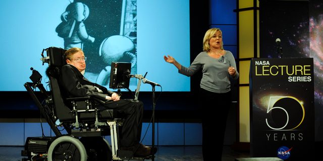 Professor Stephen Hawking speaks about why humanity should expand out into space for the NASA Lecture Series on April 21, 2008.