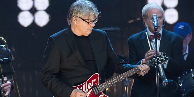 April 8, 2016. Inductee Steve Miller performs at the 31st Annual Rock and Roll Hall of Fame Induction Ceremony at the Barclays Center in New York.