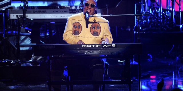 Stevie Wonder performs onstage at the BET Awards at the Nokia Theatre on Sunday, June 30, 2013, in Los Angeles.