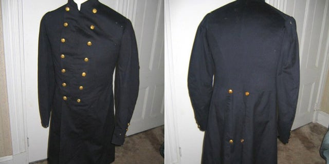This Union Civil War uniform coat with 14 gold infantry buttons down the front that was stolen from the Clinton County Historical Society in 2008.