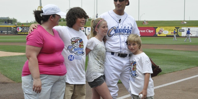 Rik Zortman surprised his family when he emerged from behind the plate in an Omaha Storm Chasers' uniform. (Omaha Storm Chasers)