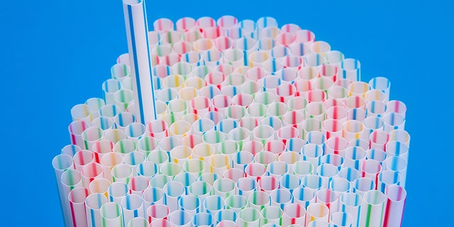 Drinking pipes in a large pile
