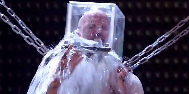 Matt Johnson struggled to escape from a box filled with water in a live episode of "Britain's Got Talent."