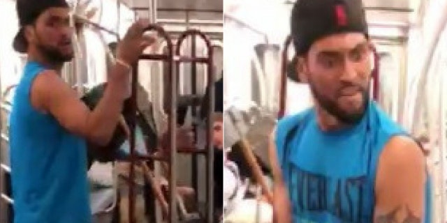 A man was arrested after he allegedly bashed a rider's face with a metal pipe.