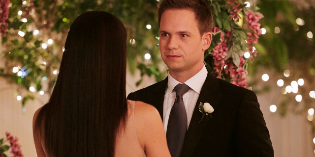 SUITS -- "Good-Bye" Episode 716 -- Pictured: Patrick J. Adams as Mike Ross -- (Photo by: Ian Watson/USA Network)