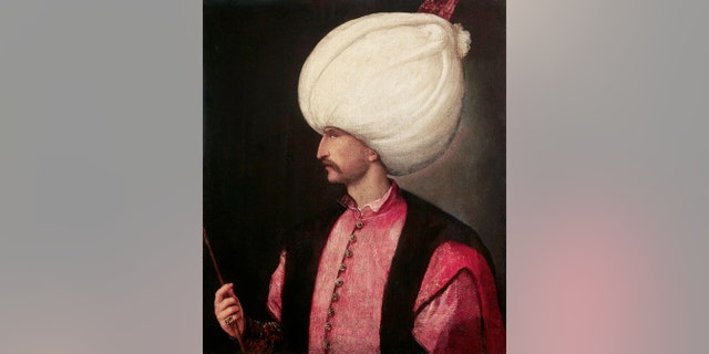 A portrait of Suleiman the Magnificent attributed to Italian painter Titian, 1530.