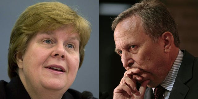 Christina Romer, chairwoman of the Council of Economic Advisers, left, and Larry Summers, director of the National Economic Council, have differing takes on whether the recession is over. (Reuters Photos)