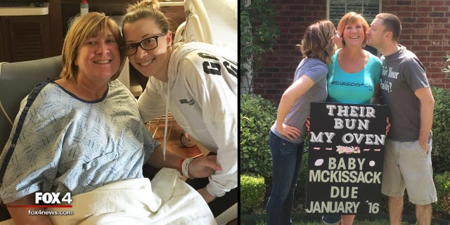 Tracey Thompson, 58, acting as a surrogate for her daughter and son-in-law.
