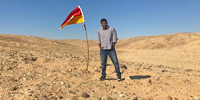Suyash Dixit planted a flag to establish the "Kingdom of Dixit" in barren Bir Tawil.