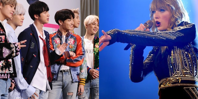 K-pop band BTS celebrates their new record defeating Taylor Swift's 'Look What You Made Me Do" for the most YouTube views in 24 horus.