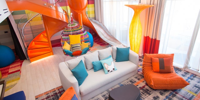 The ship's Ultimate Family Suite takes up two levels and features everything from a whirlpool to a personal butler.
