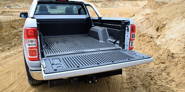 Pultusk, Poland - 25th April, 2016: Empty cargo bed in Ford Ranger pick-up. Good protection of products in cargo area is the responsibility of the driver.