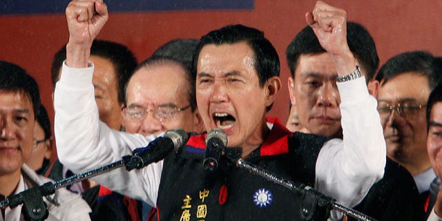 Jan. 14, 2012: Taiwanese President Ma Ying-jeou declares victory in the presidential election in Taipei, Taiwan. Ma won a close re-election fight, leveraging his message of greater prosperity through expanded ties with China to beat his populist-minded opponent, Tsai Ing-wen.