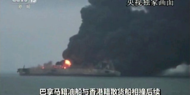 Nearly three dozen crew members were reported missing after the Panama-registered tanker "Sanchi" caught fire.