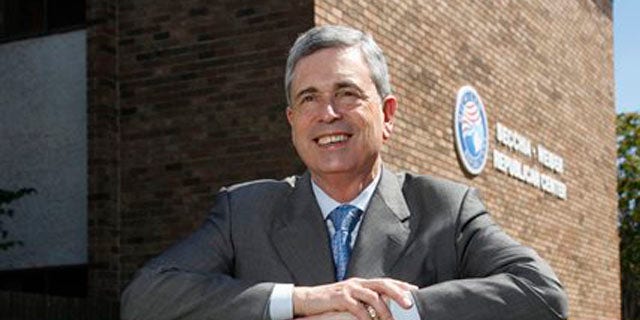 Le président du Parti républicain du Michigan, Ron Weiser, à Lansing, Michigan, le 18 août 2020 (Associated Press).