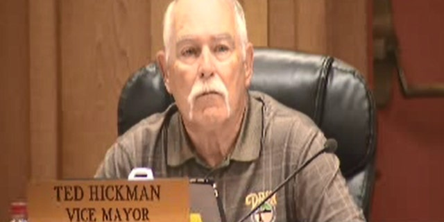 Ted Hickman, 74, vice mayor of Dixon, Calif., attended a city council meeting Tuesday where protesters called for his resignation after a newspaper column he wrote drew negative reactions.