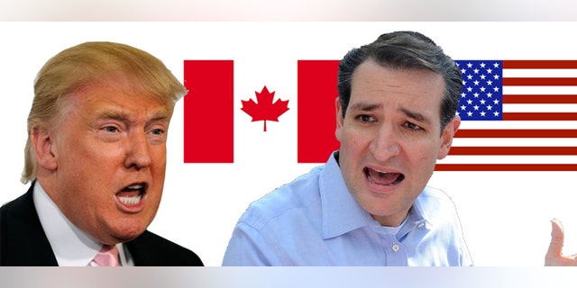 Donald Trump, left, Ted Cruz, right.
