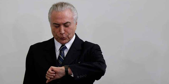 Brazil's President Michel Temer at the Planalto Palace in Brasilia, Brazil May 12, 2017.
