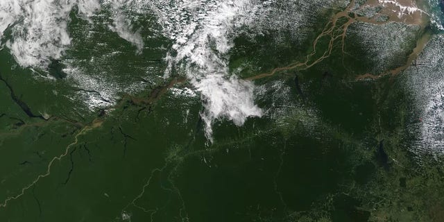 NASA's Terra satellite takes an image of the Amazon basin in South America, and observes its vegetation.