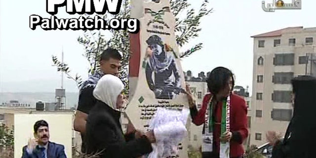 The square was rededicated to last week, on the 37th anniversary of the bloody attack. (Palestinian Media Watch)