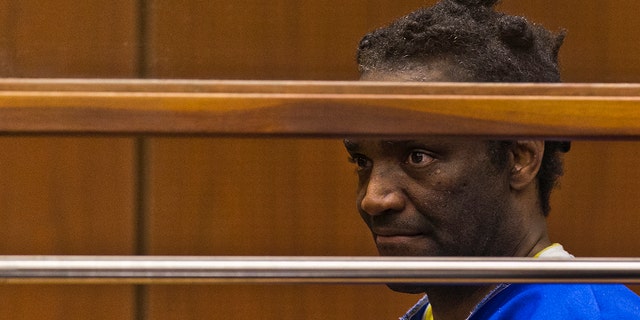 Terry Bryant appears in Los Angeles Superior Court Wednesday, March 7, 2018. Bryant, who is charged with stealing Frances McDormand's best actress Oscar will be released on his own recognizance. Bryant pleaded not guilty to felony grand theft during his arraignment Wednesday in a downtown Los Angeles courtroom. Footage shot by The Associated Press shows Bryant walking into the after-party with McDormand and leaving while holding her statuette.