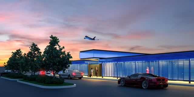 An artist rendering shows the private arrival area at a new $22-million facility catering to celebrities and others who want to pay a premium for privacy as they depart from or arrive at Los Angeles International Airport. The facility called the Private Suite opened Monday, May 15, 2017, and offers an exclusive entrance, one-on-one security screening and plush lounges.