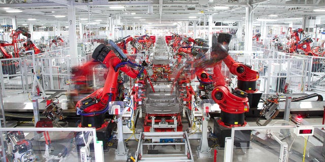 Tesla's highly automated Freemont, Calif., factory.