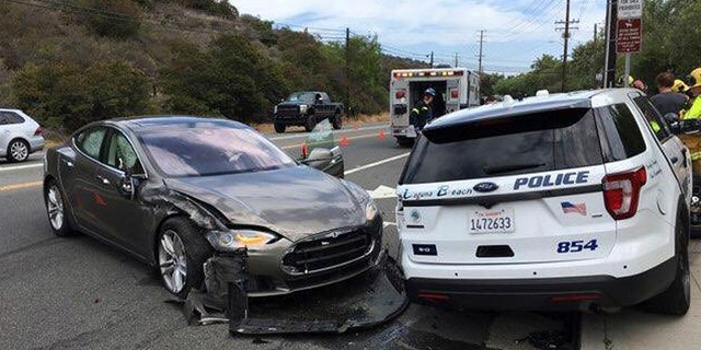 No officers were in the cruiser during the crash Tuesday in Laguna Beach.