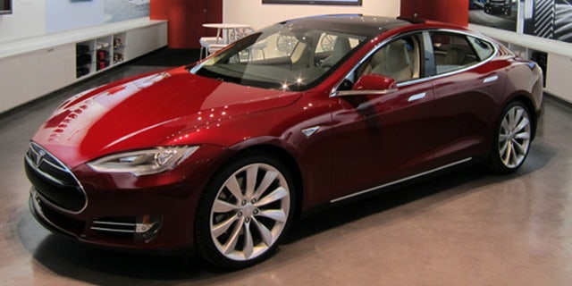 Tesla Motors gallery in Houston Galleria, opened October 2011, with Model S on display