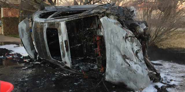 The wrecked car in Burleson.