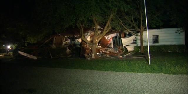 The explosion left the house in pieces.
